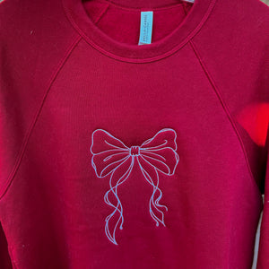 NEW! Custom Large Bow Embroidered Sweatshirts