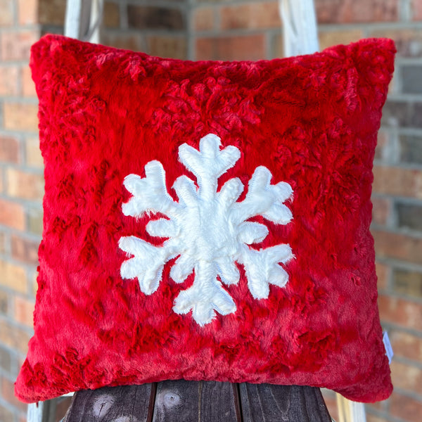 LE Custom Snowflake Applique Pillow Cover