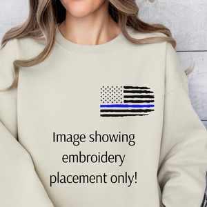 Custom Embroidered Police Flag Sweatshirts