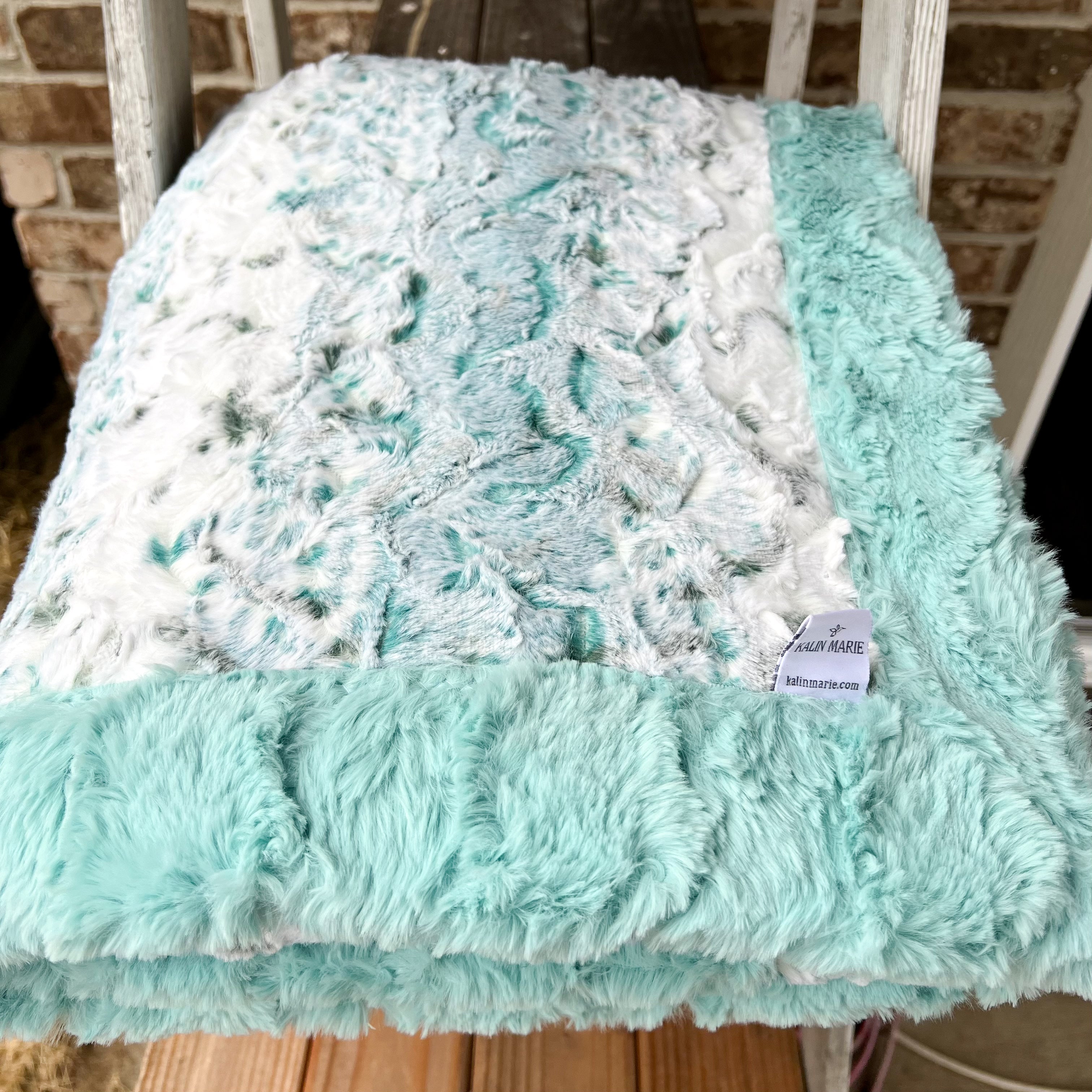 RTS Snowy Owl Mallard & Aqua Sea Glacier Double Luxe Blanket