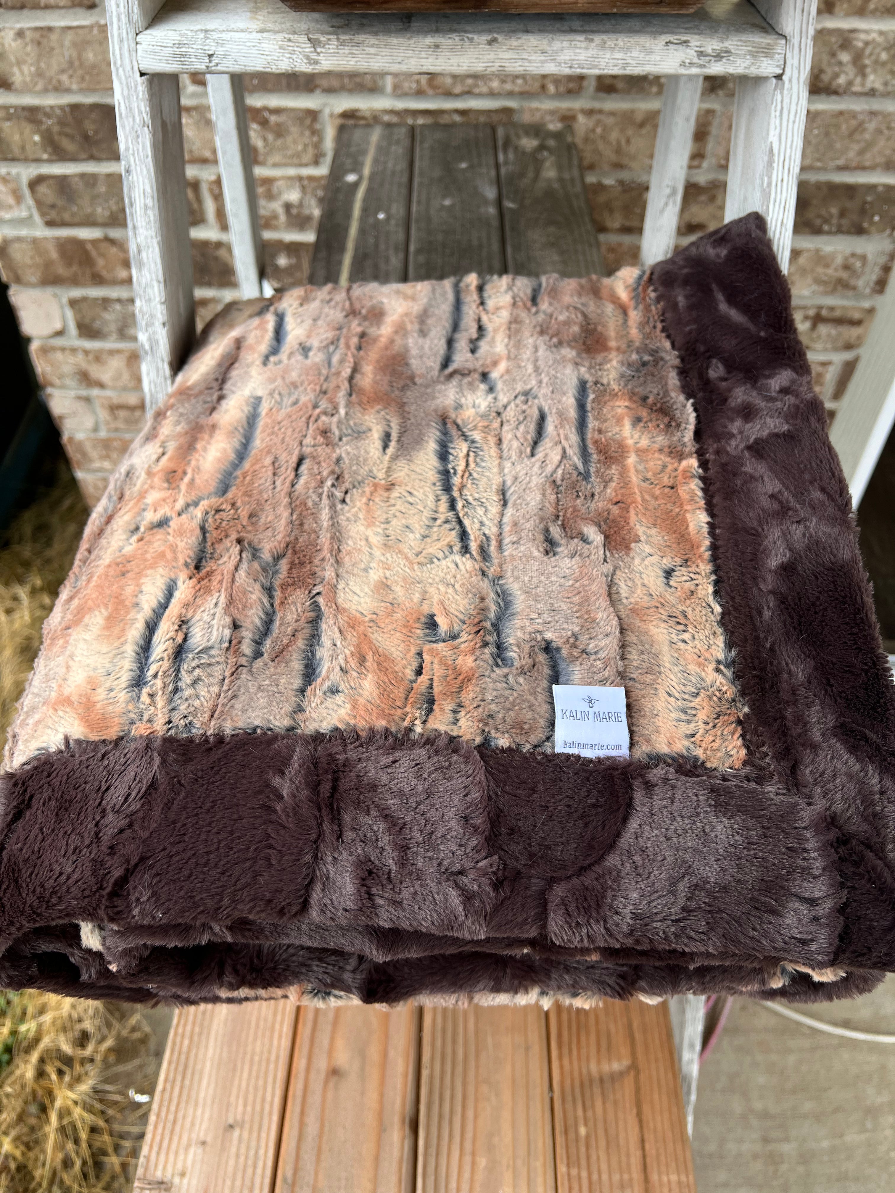 RTS Red Fox & Chocolate Hide Luxe Blanket