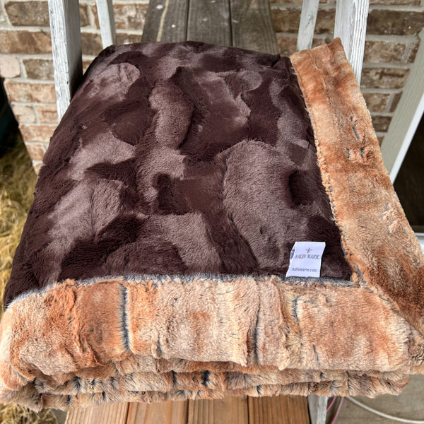 RTS Chocolate Hide & Red Fox Luxe Blanket