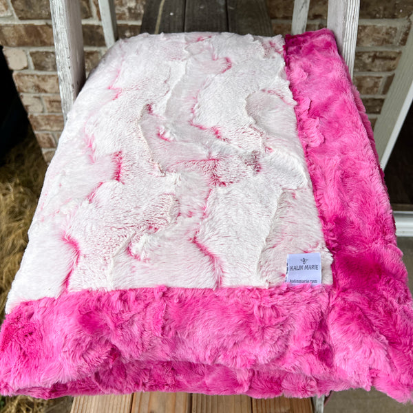 RTS Carnation Frosted Hide & Magenta Galaxy Luxe Blanket