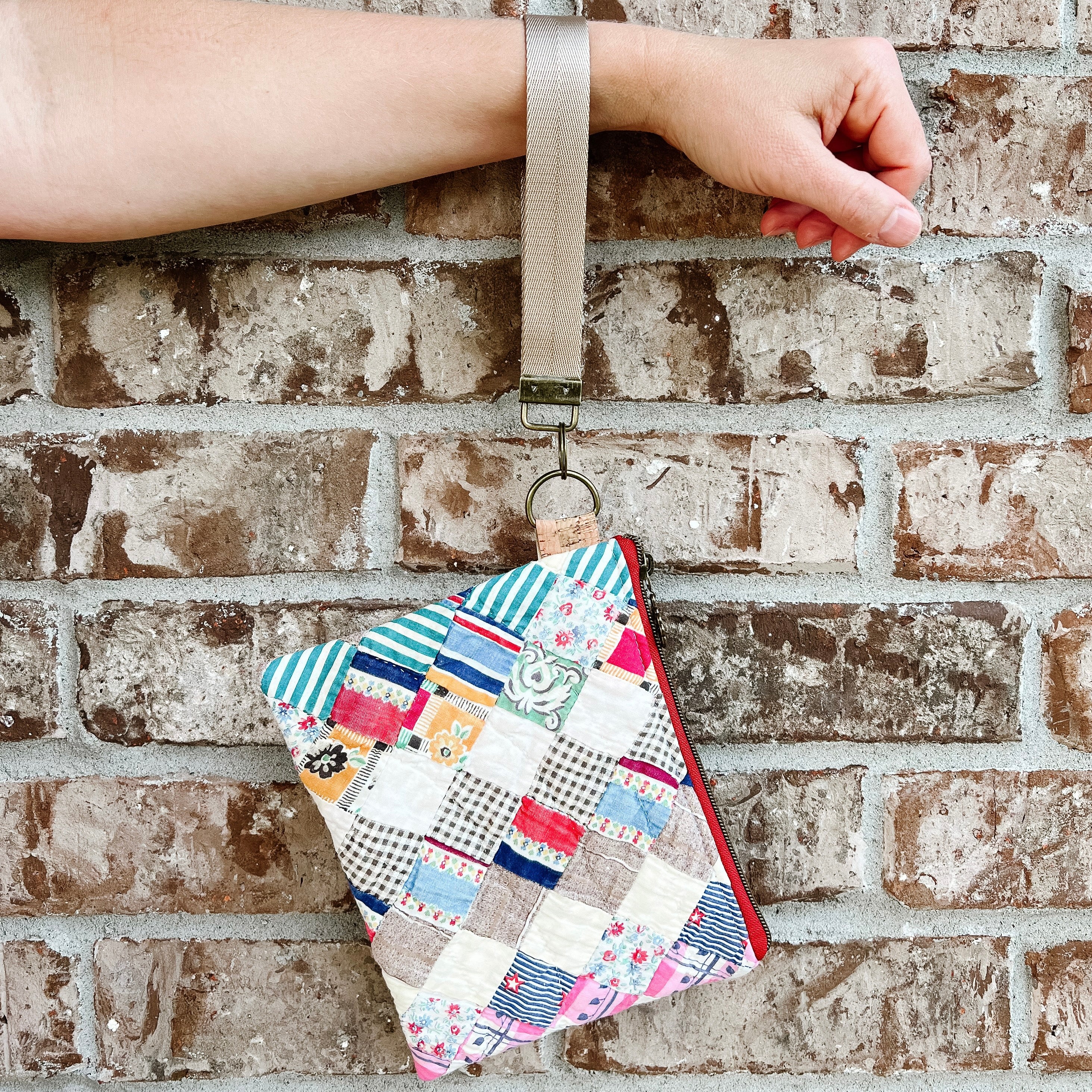 LE Vintage Quilt Wristlet