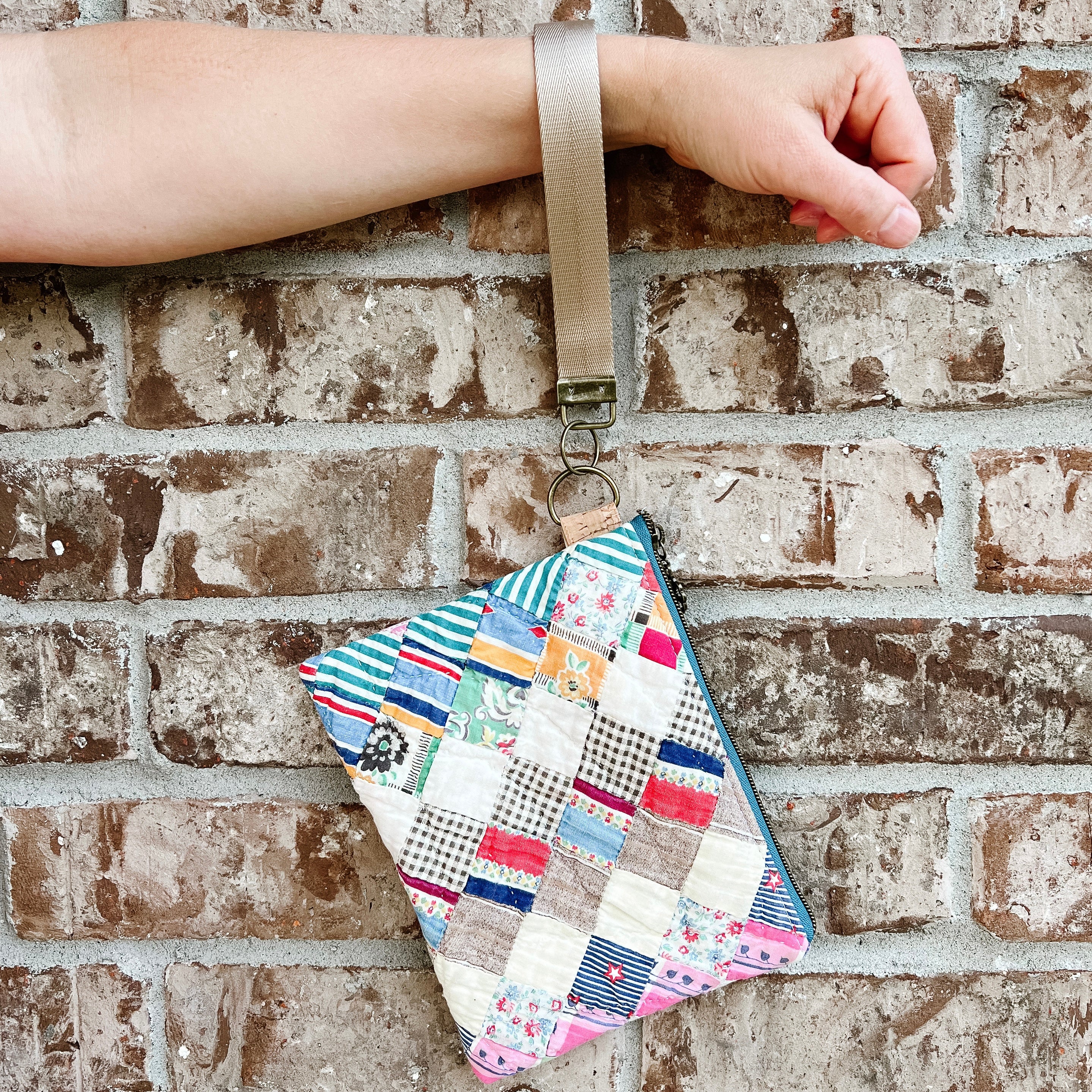 LE Vintage Quilt Wristlet