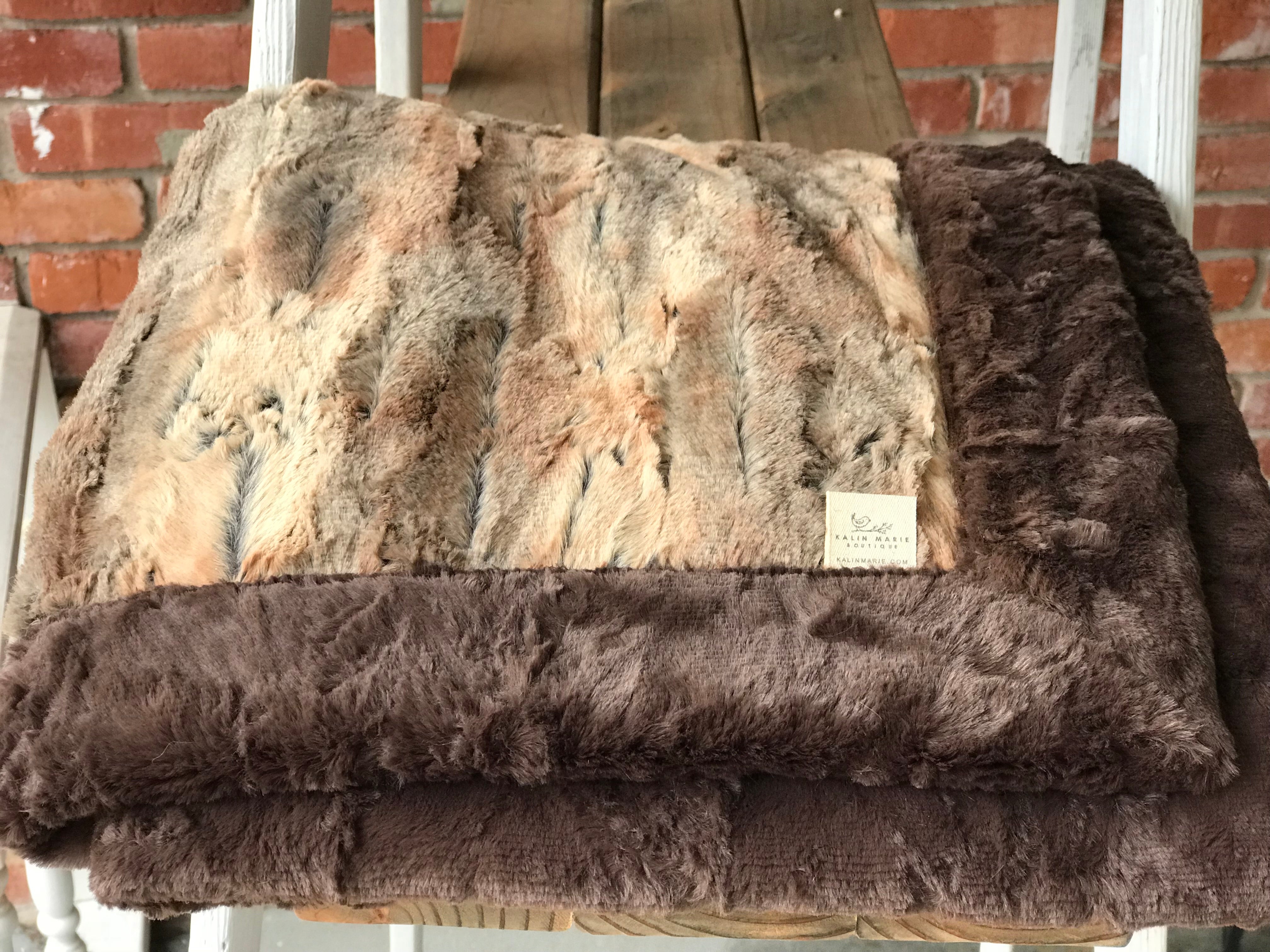 Easy Order Red Fox & Chocolate Hide Double Luxe Blanket