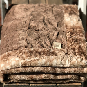 Easy Order Cocoa Marble & Fawn Faux Fur Double Luxe Blanket