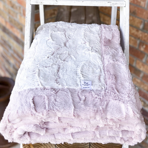 Easy Order Rosewater Frosted Hide & Rosewater Hide Double Luxe Blanket
