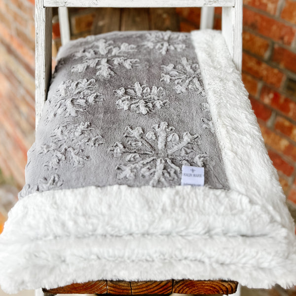 Popular Silver Snowflake & Silver Frost Double Luxe Blanket