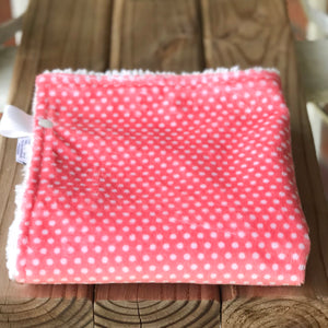 RTS Coral Swiss Dot Luxe Snuggle Lovey