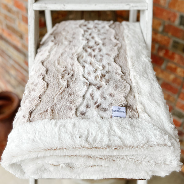 RTS Frosted Arctic Lynx & Simply Taupe Glacier Luxe Blanket