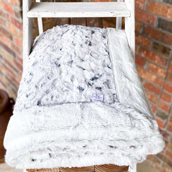 Snowy Owl Alloy & Silver Frost Double Luxe Blanket