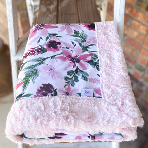 Easy Order Spring Flowers Rosewood Luxe Snuggle Blanket