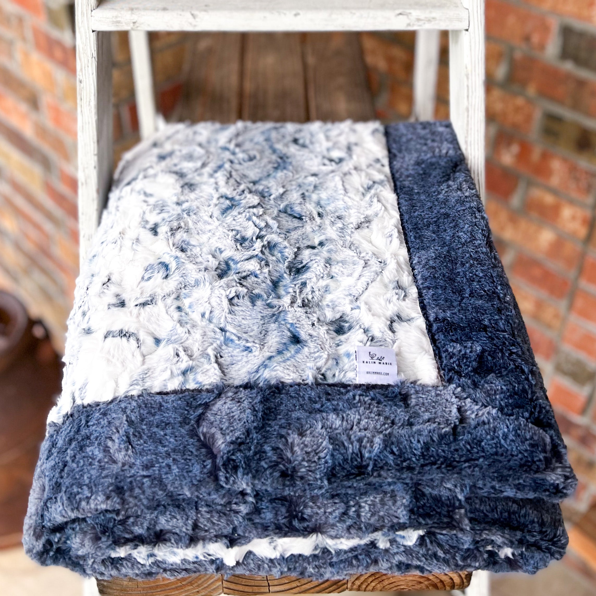 Popular Snowy Owl Navy & Chambray Heathered Double Luxe Blanket