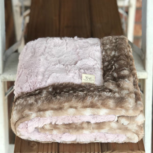 Easy Order Rosewater Hide & Fawn Faux Fur Double Luxe Blanket