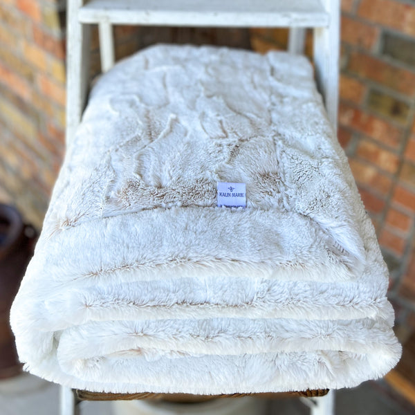 Camel Frosted Hide & Sand Frost Double Luxe Blanket