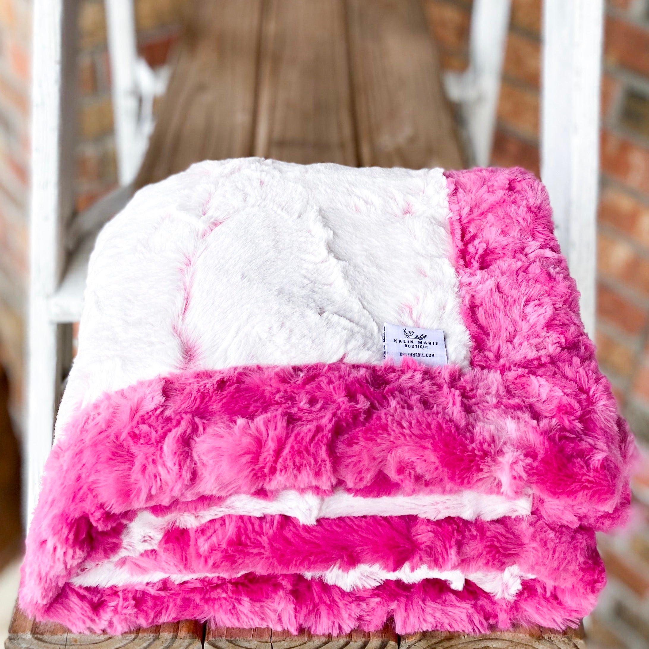 Easy Order Carnation Frosted Hide & Magenta Galaxy Double Luxe Blanket
