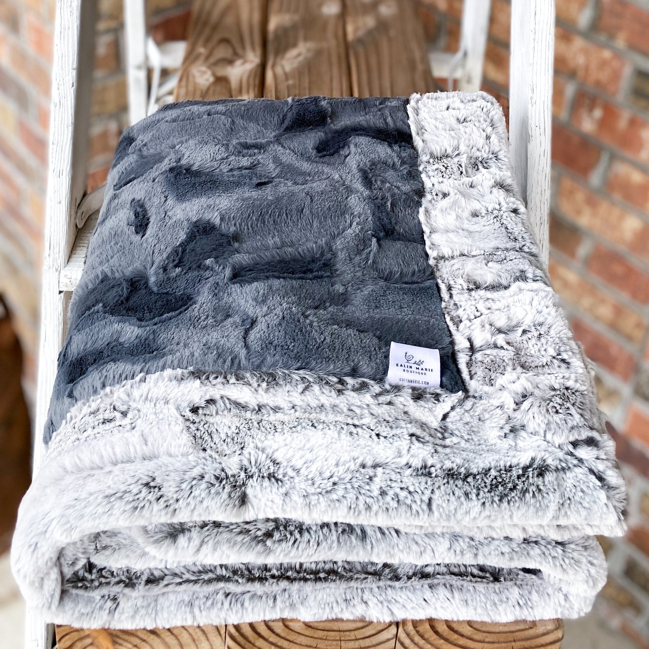 Easy Order Iron Hide & Silver Frost Double Luxe Blanket