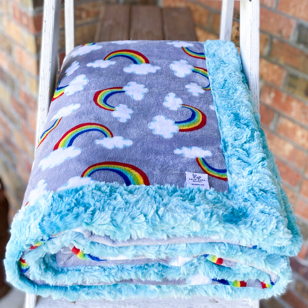 Easy Order Sweet Rainbows Luxe Snuggle Blanket