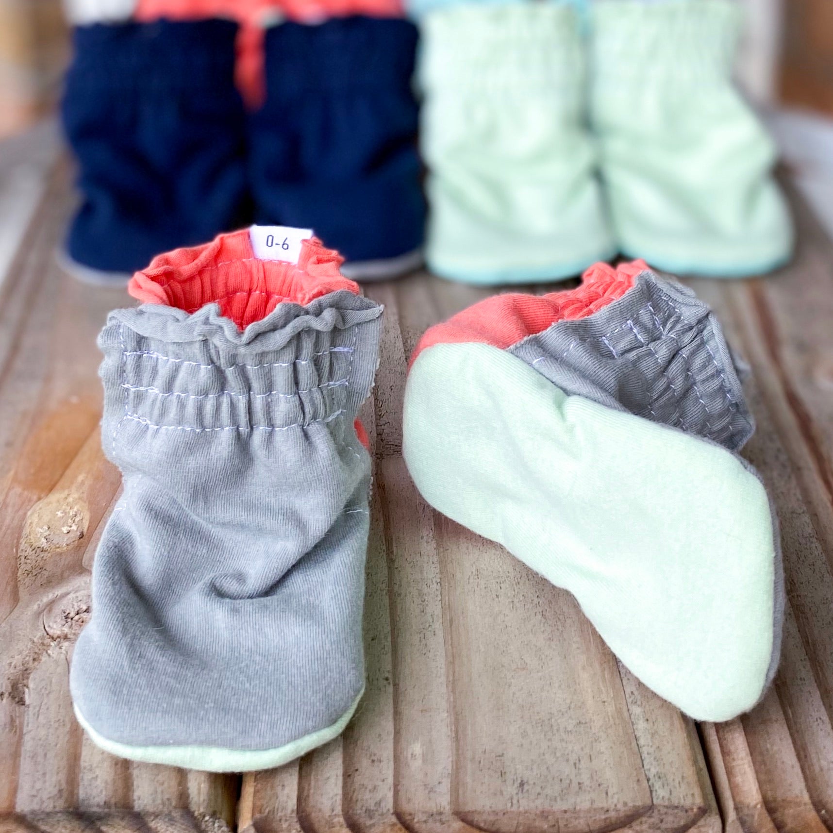 Last Chance! RTS Limited Edition Color Block Cotton Knit Booties