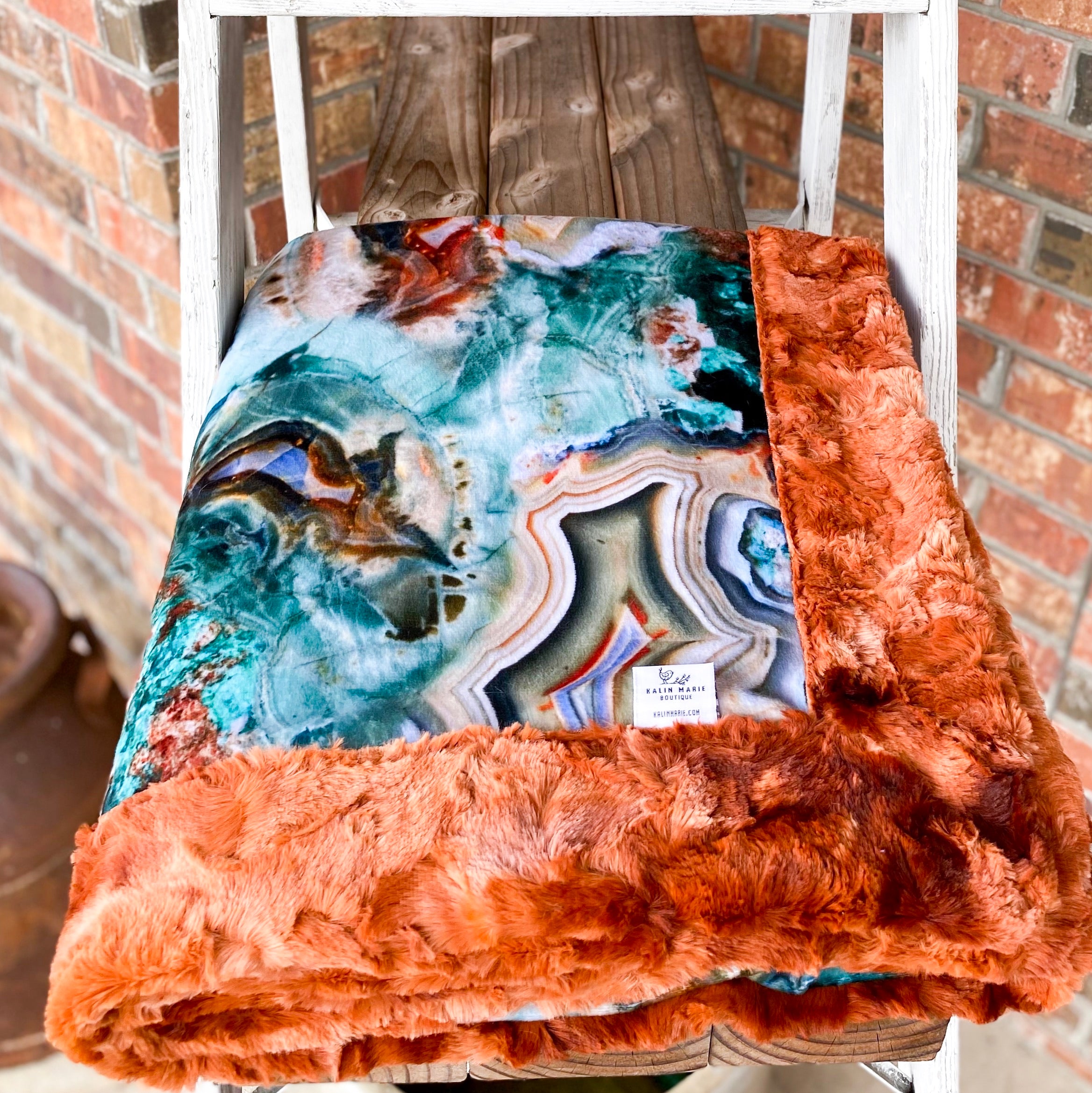 RTS Turquoise Geode Luxe Snuggle Blankets