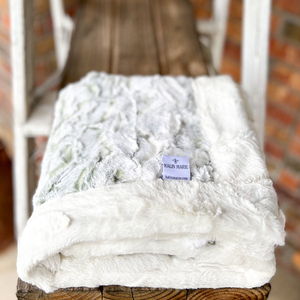 Easy Order Snowy Owl Basil & Natural Hide Double Luxe Blanket