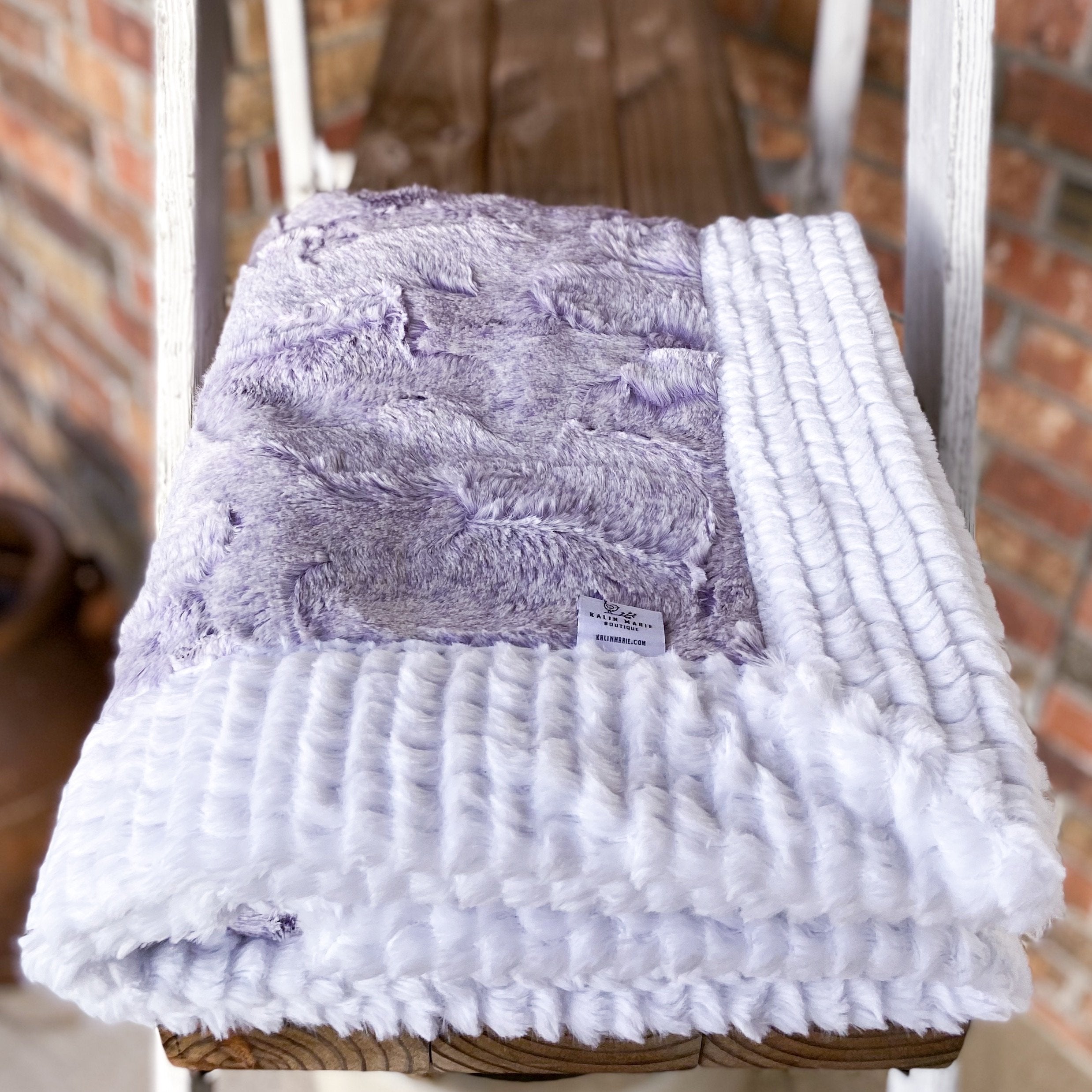 Easy Order Aster Heathered & Snow Brooklyn Double Luxe Blanket