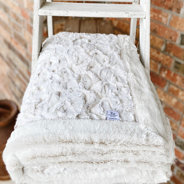 Easy Order Rosewater Hide & Fawn Faux Fur Double Luxe Blanket