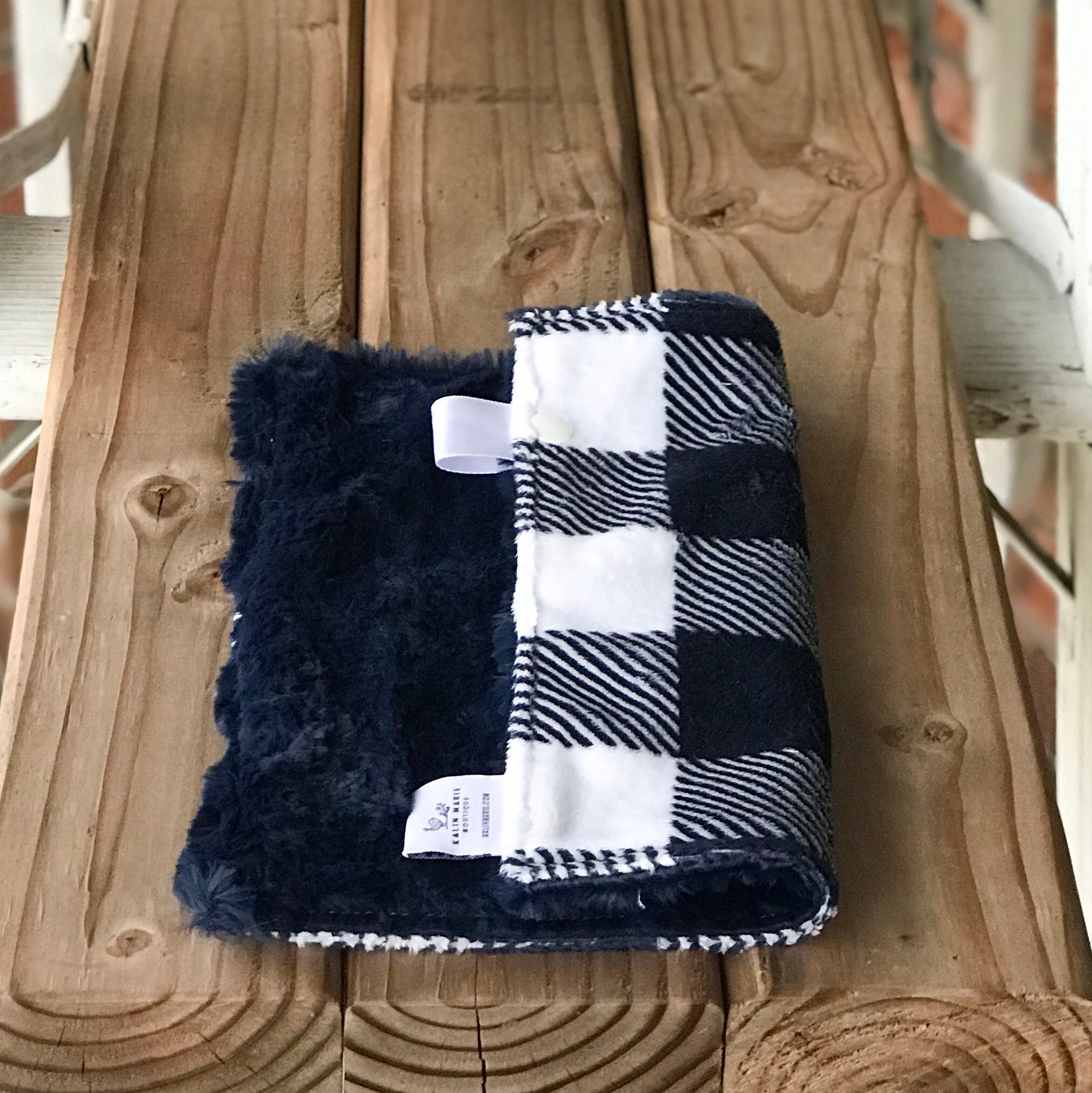 RTS Buffalo Plaid Navy Luxe Snuggle Lovey