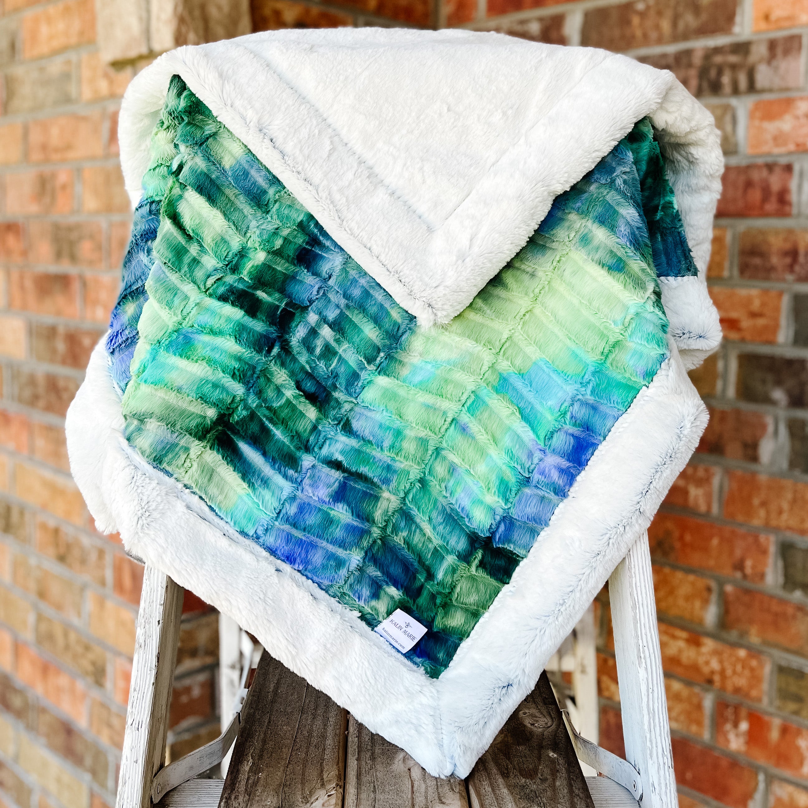 Ready to Ship Groovy Rainforest & Bluebell Frost Luxe Blanket