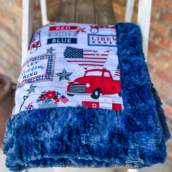 RTS Last Chance! Let Freedom Ring Luxe Snuggle Blankets