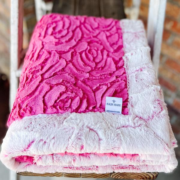 Last Chance! RTS Demi Rose Carnation & Carnation Frosted Hide Luxe Blanket