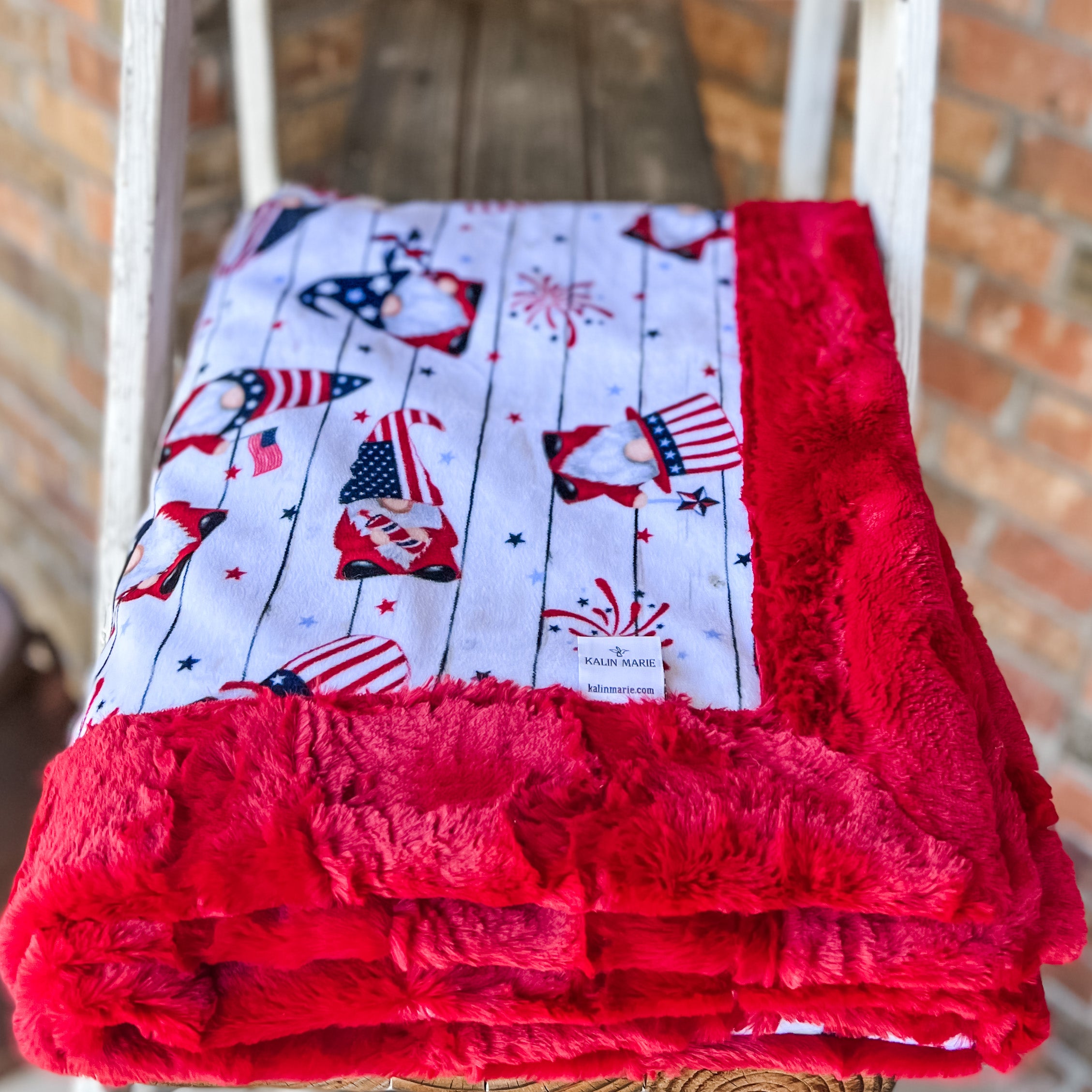 Last Chance! RTS Patriotic Gnomes Luxe Snuggle Blankets