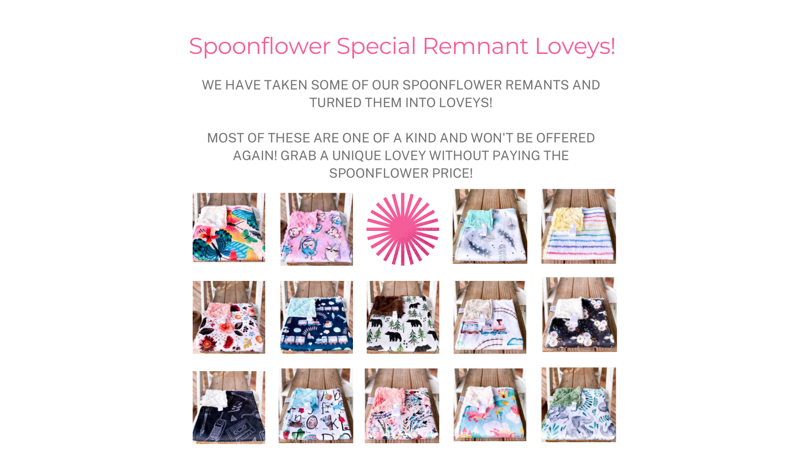 Spoonflower Special Remnant Lovey Sale