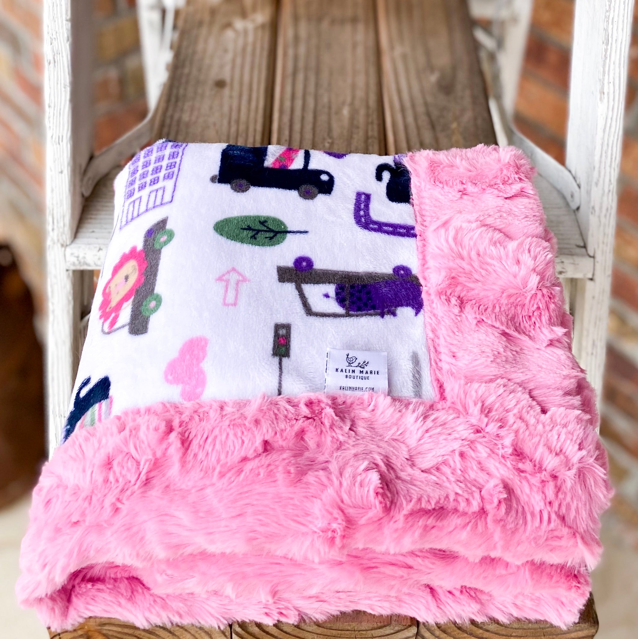 Last Chance! RTS Hit the Road Pink Luxe Blanket