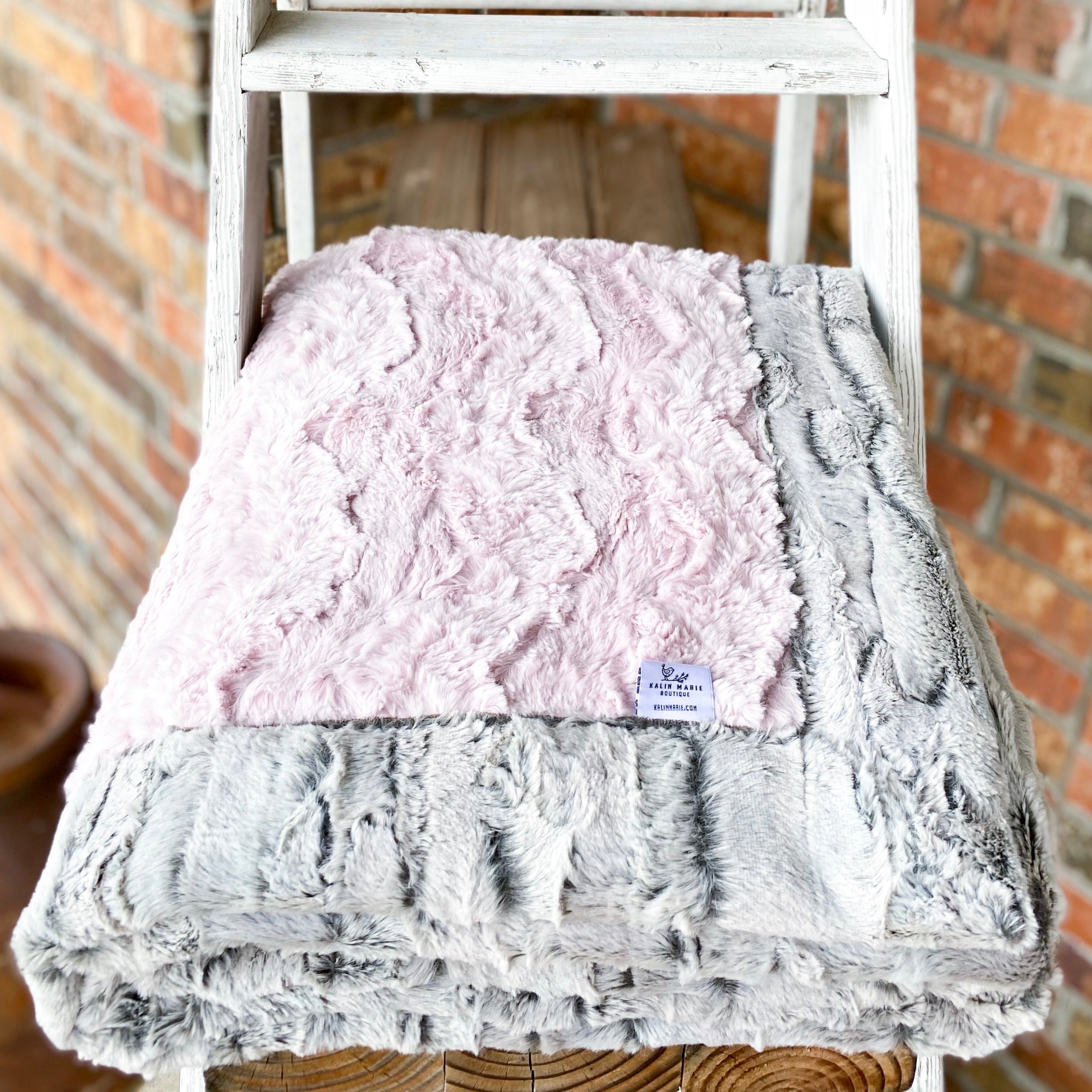 Popular Ice Pink Glacier & Silver Fox Double Luxe Blanket