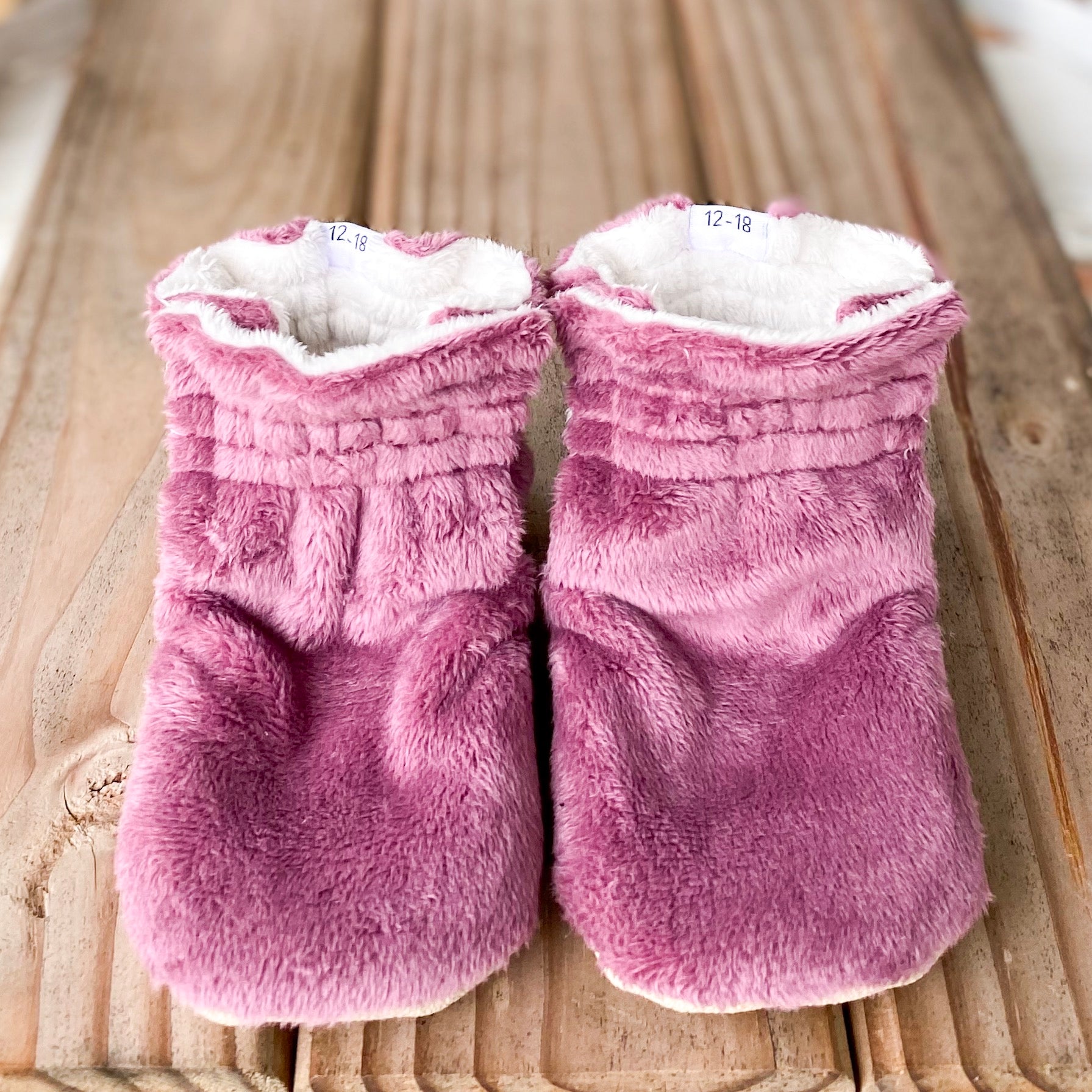 LE Wild Rose Minky Booties Ready to Ship