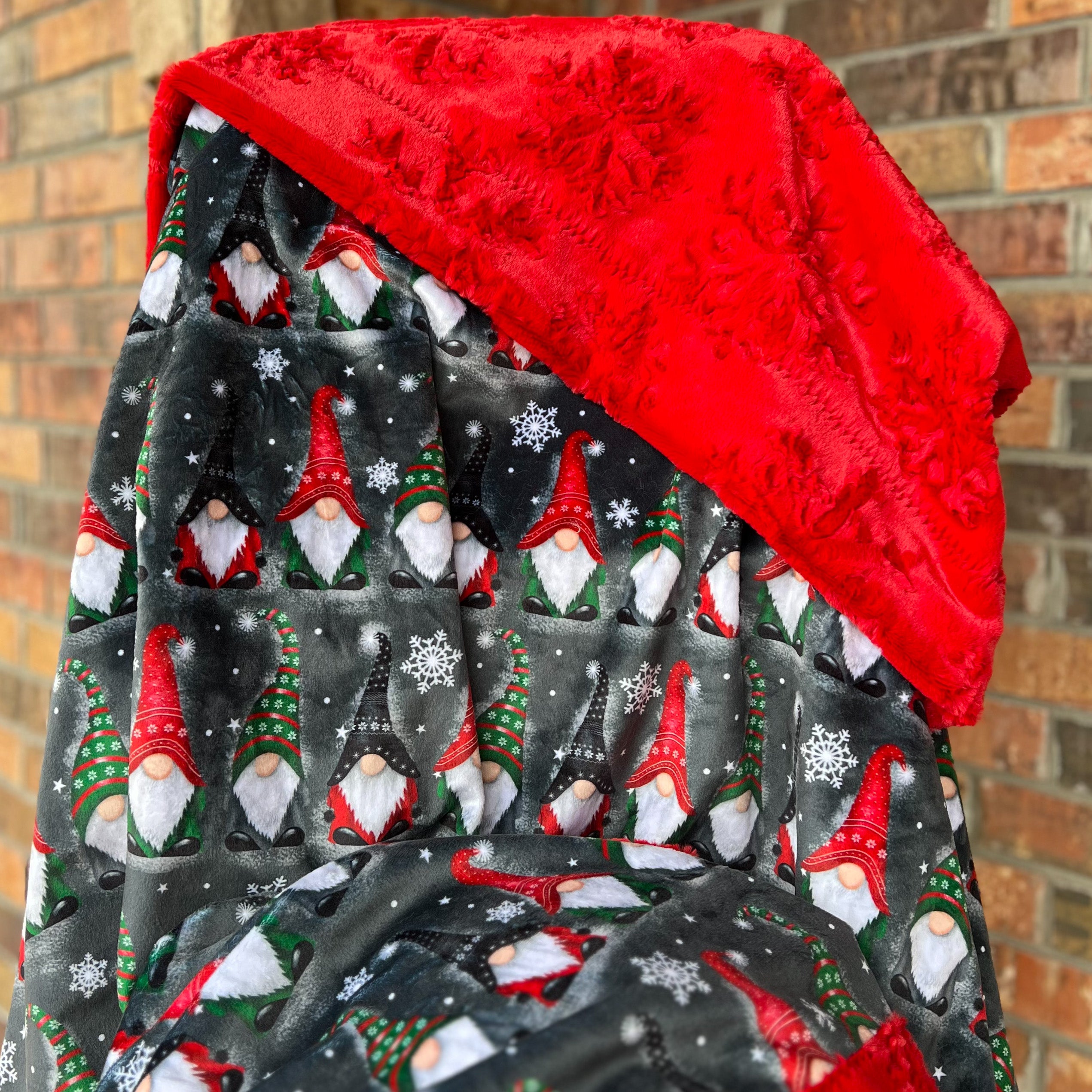 RTS Christmas Gnome Lineup Snuggle Blanket