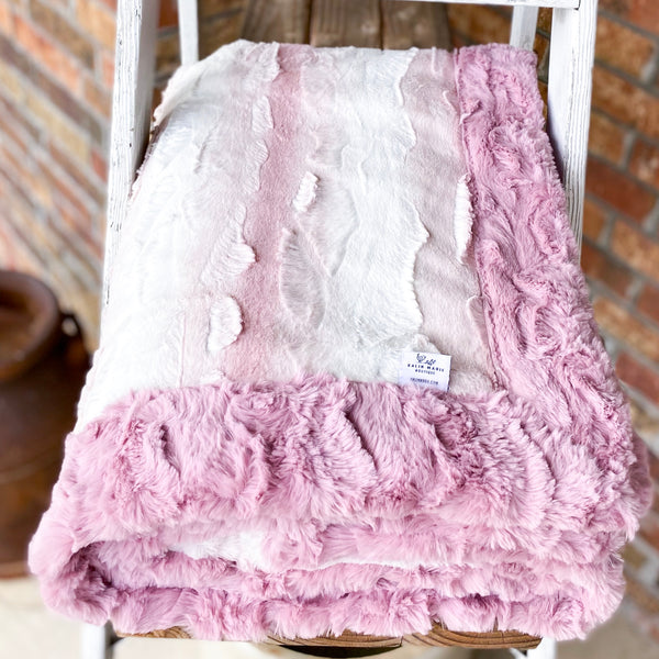 Easy Order Limited Rosewater Angora & Woodrose Glacier Double Luxe Blanket