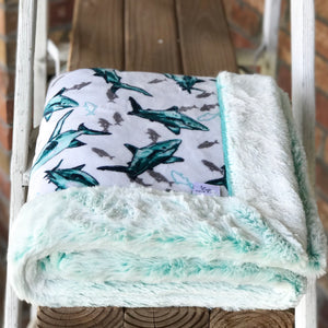 Easy Order Fintastic Teal Luxe Snuggle Blanket